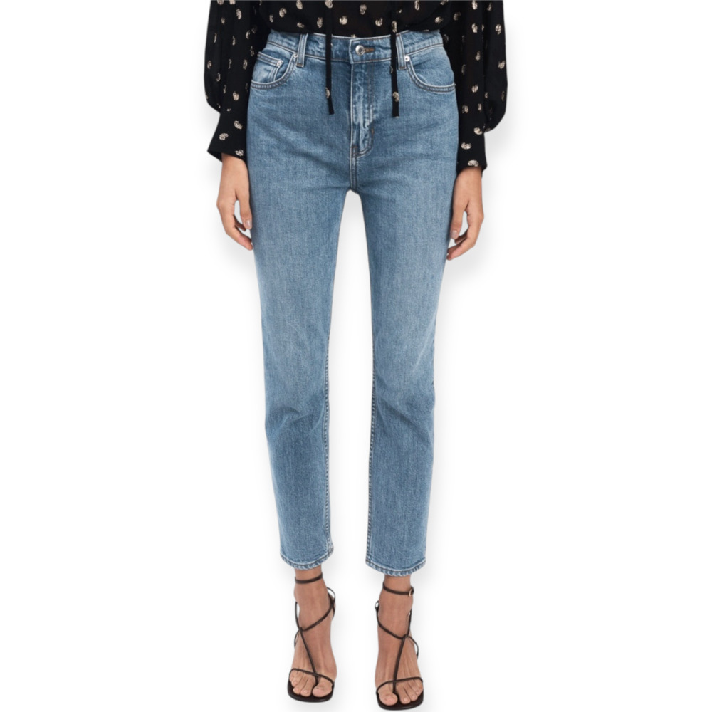 Derek Lam 10 Crosby Eden High Waist Jeans Blue Denim Straight Leg Size 27 NWT